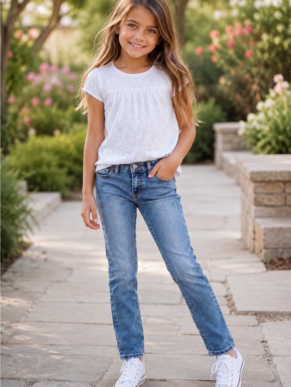 Lucky Brand Dylan Boyfriend Girls Jeans Stretch Medium Wash Size 6